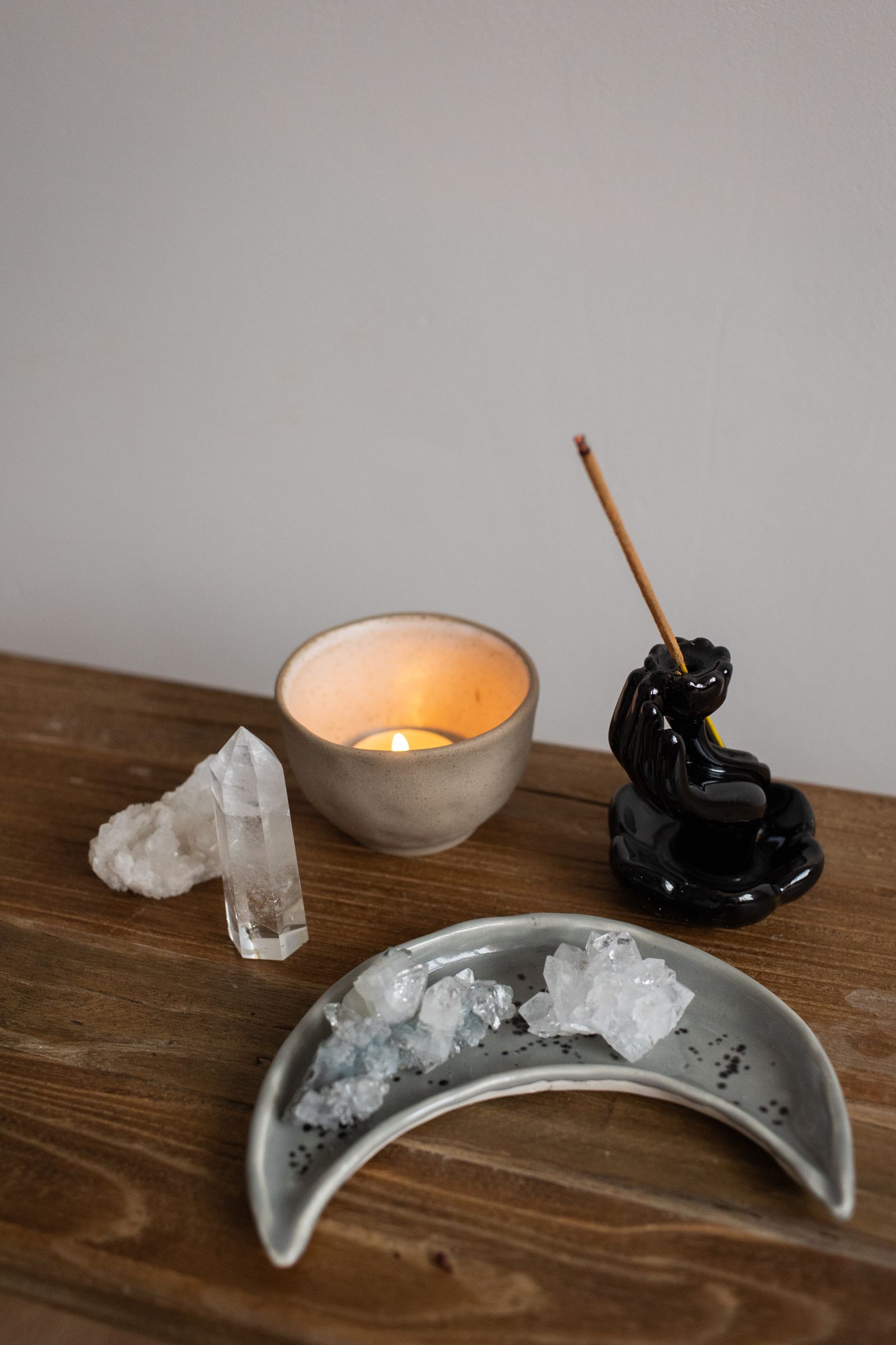 Velas y cristales para un ritual personal